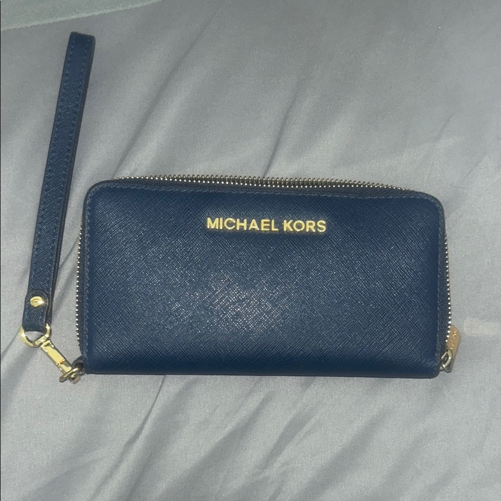 Michael Kors Navy Blue Wristlet Wallet